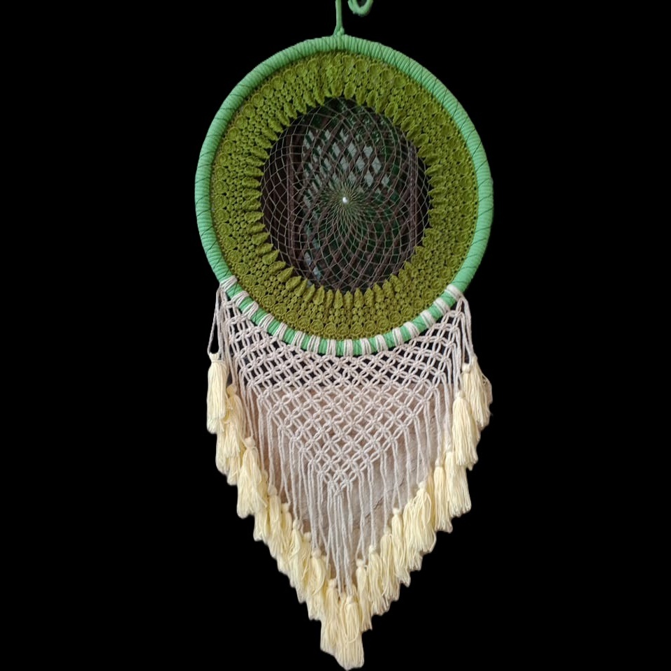 Dream Catcher Light Green Circle With Mehndi Color