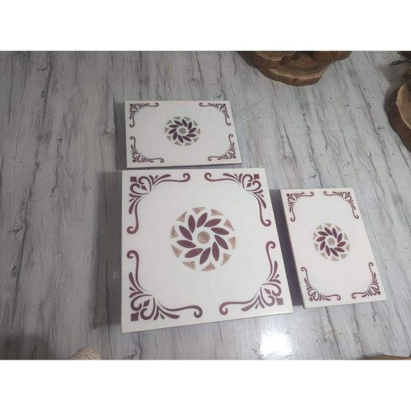 Floral Decorative Square Pooja Chowki (Available in Multiple Sizes)