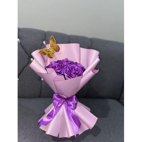Artificial Ribbon Roses Bouquet